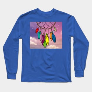 Spiritual Colorful Dream Catcher Feather Long Sleeve T-Shirt